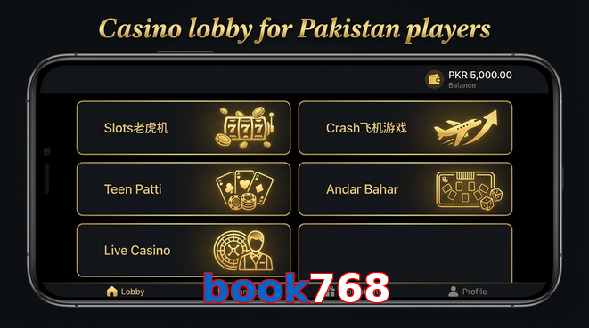 Lobby view of Book768 for Pakistan users